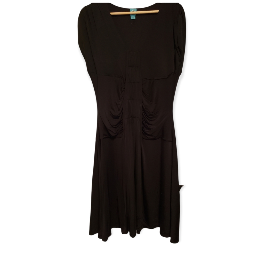 Debbie Shuchat gathered waist little black dress